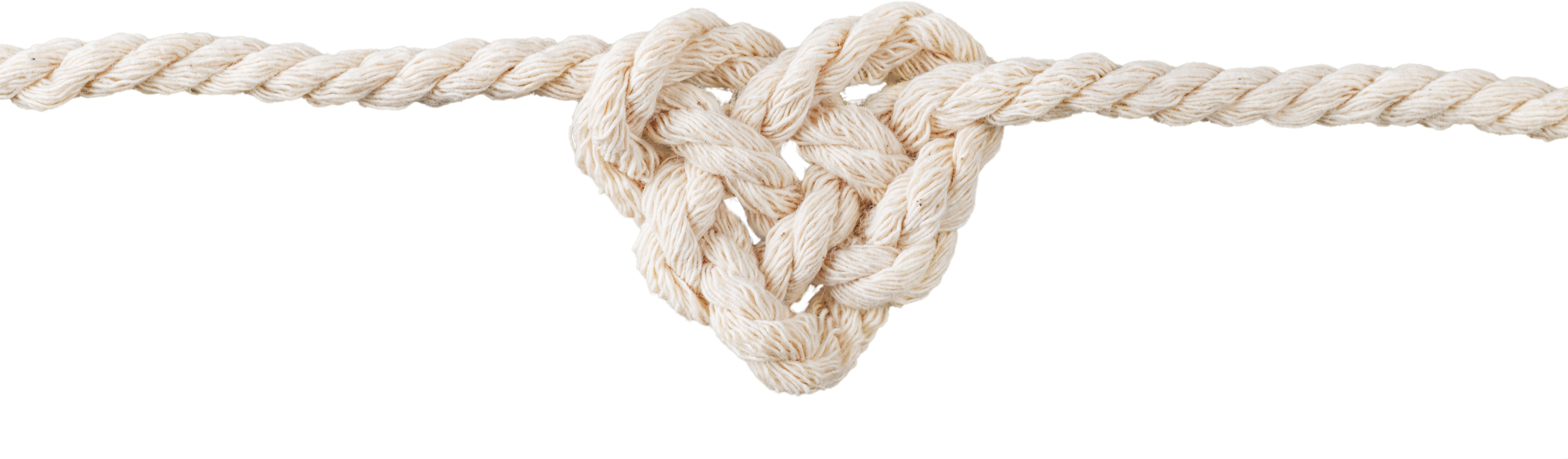White Rope in Heart Shape Knot on Background. Love Concept.